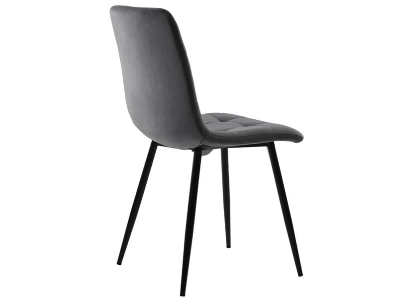  Ensemble table à manger avec 8 chaises, table extensible de 140 à 180 cm, plateau mdf blanc et sièges en velours gris  - Conforama W
