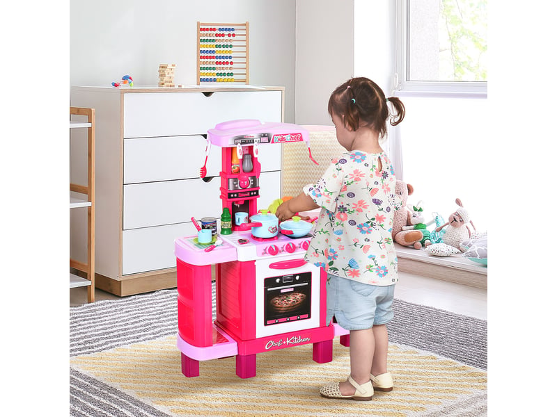  Cuisine pour enfant recettes jeu d'imitation 38 accessoires inclus sons et lumières polypropylène rose  - Conforama B