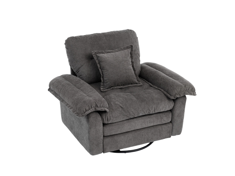  Fauteuil individuel rembourré pivotant 360° en tissu chenille  - Conforama A