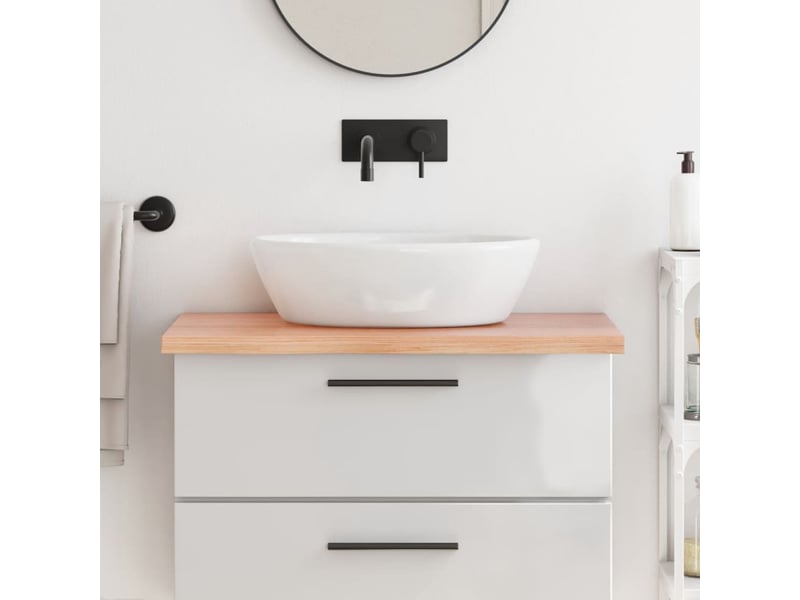  Comptoir de salle de bain, plan de travail marron 80x50x(2-4) cm bois traité cf65812  - Conforama B