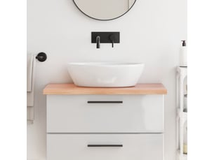 Comptoir de salle de bain, plan de travail marron 80x50x(2-4) cm bois traité cf65812