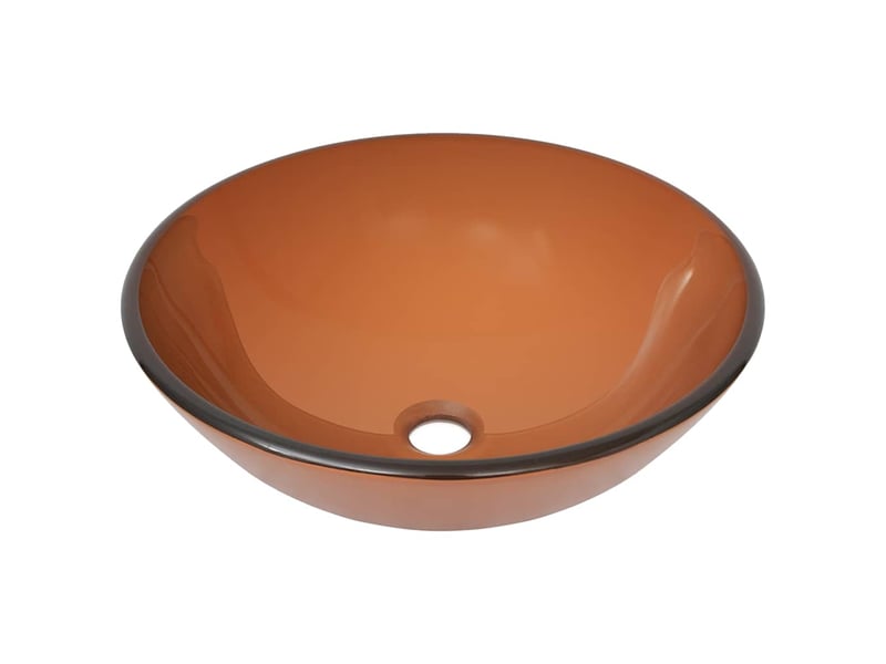 Lavabo de bain, vasque à poser avec robinet et drain à poussoir verre trempé cf65653  - Conforama D