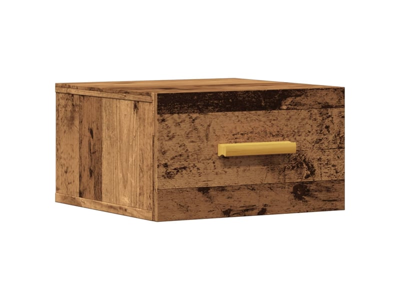  Table de chevet - cabinet de chevet - table de nuit murale vieux bois 35x35x20 cm  - Conforama A