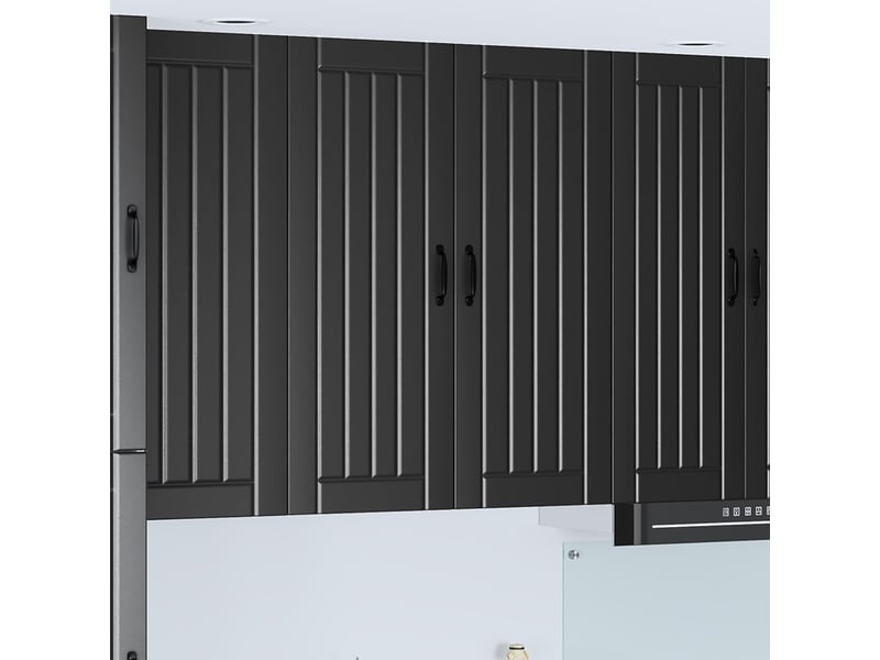  Meuble mural de cuisine, armoire de cuisine noir 80x31x100cm bois d'ingénierie shl9736  - Conforama B