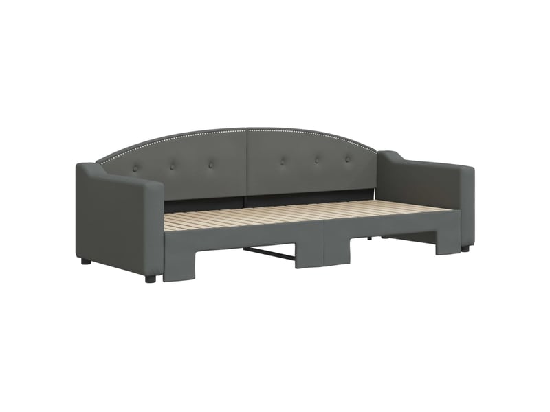 Lit simple- lit adulte -  lit de jour avec gigogne sans matelas gris foncé 80x200 cm  - Conforama B