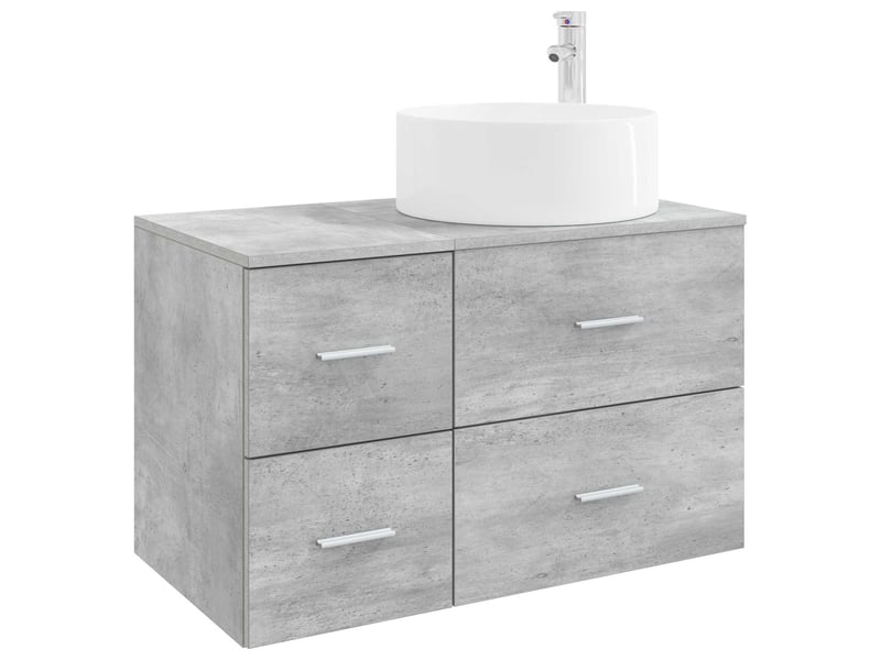  Ensemble de mobilier de salle de bain 2 pc gris béton cf64147  - Conforama A
