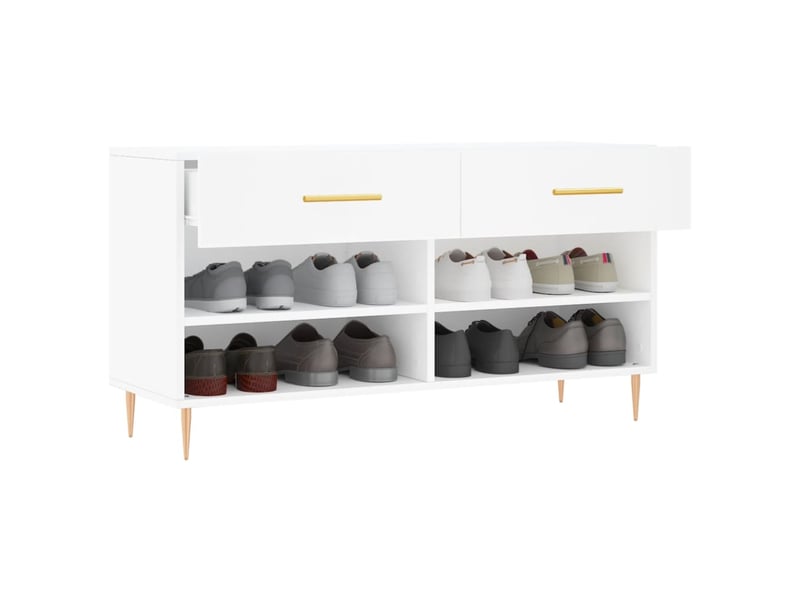  Banc à chaussures, meuble à chaussures blanc 102x35x55 cm bois d'ingénierie shl1832  - Conforama D