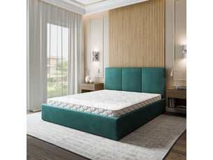 Lit coffre 160x200 cm <strong>MASSENO</strong> <strong></strong> coloris bleu