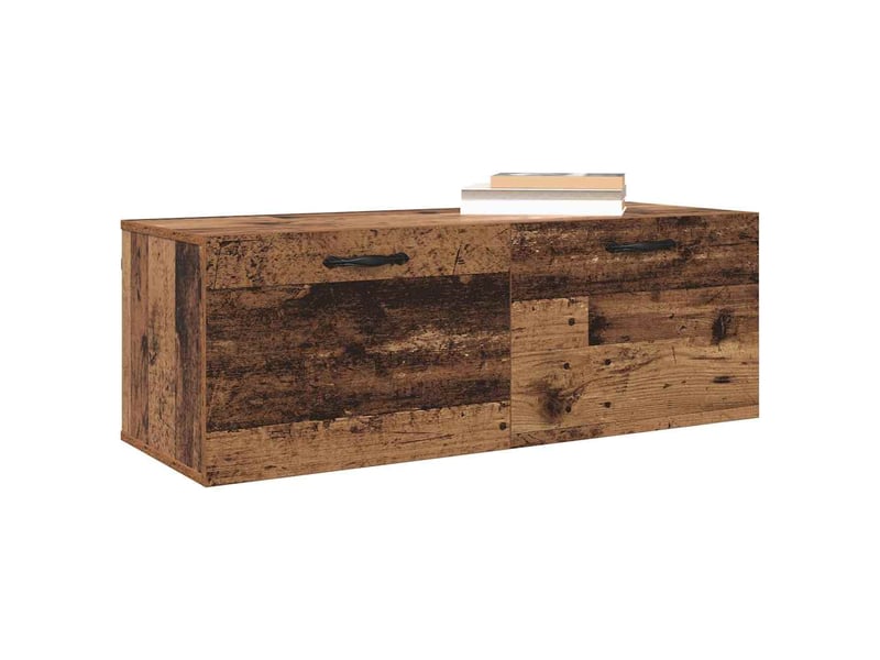  Armoire murale salon 100x36,5x35cm bois d'ingénierie bois ancien shl6271  - Conforama C