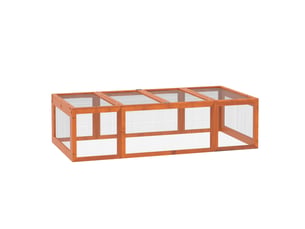Enclos pour petits animaux - structure robuste - bois - orange - pour salon et séjour