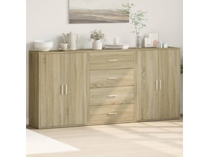 Buffets 3 pcs - bahut - meuble de rangement chêne sonoma 60x31x84 cm bois d'ingénierie