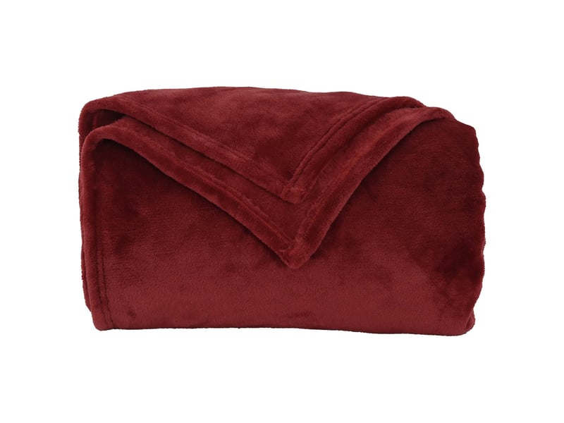  Plaid canapé bordeaux 130x150 cm 0.51 kg polaire  - Conforama D