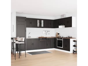 Meuble de rangement, armoire de cuisine kalmar noir 80x46x81,5cm