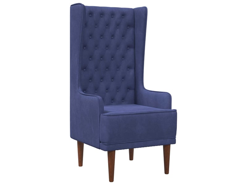  Vidaxl chaise à dossier haut avec boutons capitonnés bleu police  - Conforama A