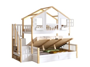 Lit avec rangement 90x200 cm HOMVRA   coloris blanc