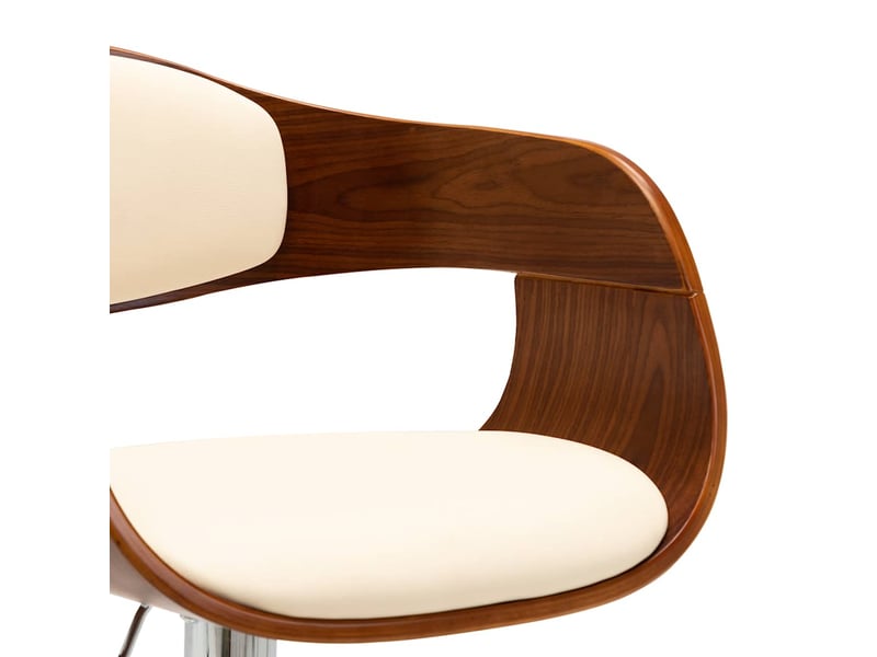  Tabouret de bar, chaise de bar crème bois courbé et similicuir shl35418  - Conforama E