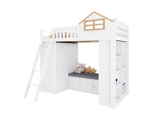 Lit mezzanine 90x200 cm <strong>MODERNLUXE</strong>  <strong></strong> coloris blanc