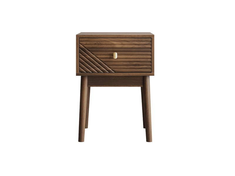  Lot de 2 tables de chevet coloris noyer poignées en métal 40 x 40 x 55 cm  - Conforama A