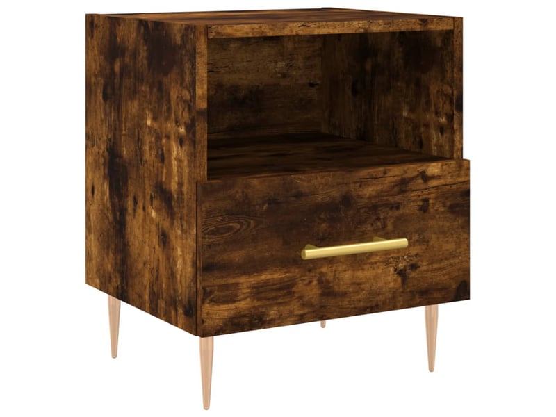  Table de chevet - cabinet de chevet - table de nuit chêne fumé 40x35x47,5 cm bois d’ingénierie  - Conforama A