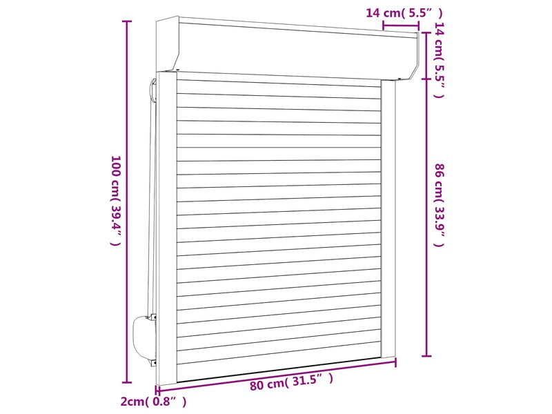  Store enrouleur, store roulant blanc 80 x 100 cm aluminium et polyuréthane cf47256  - Conforama E