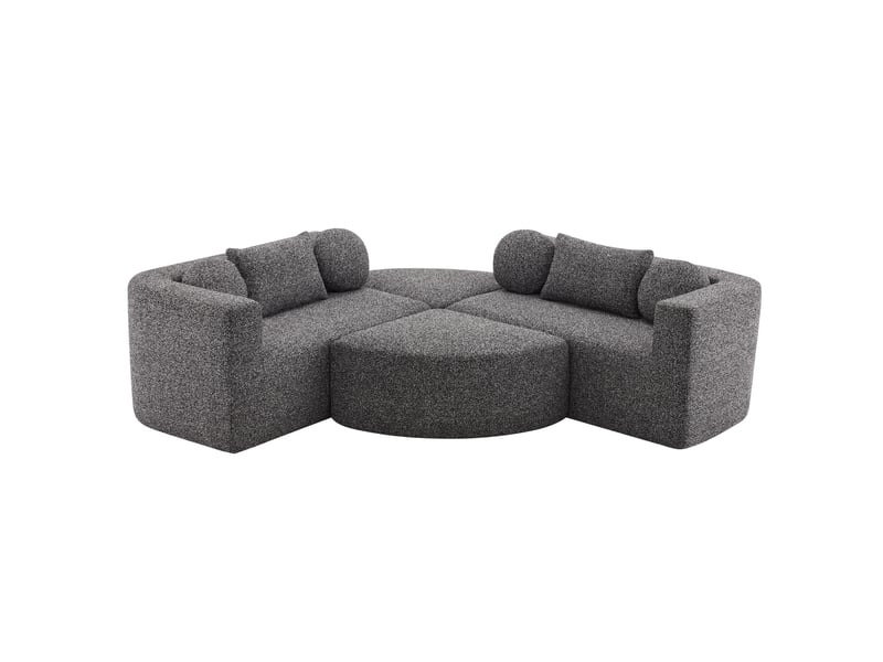  Canapé modulable noir convertible chenille 292cm  - Conforama A