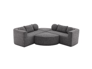 Canapé modulable noir convertible chenille 292cm