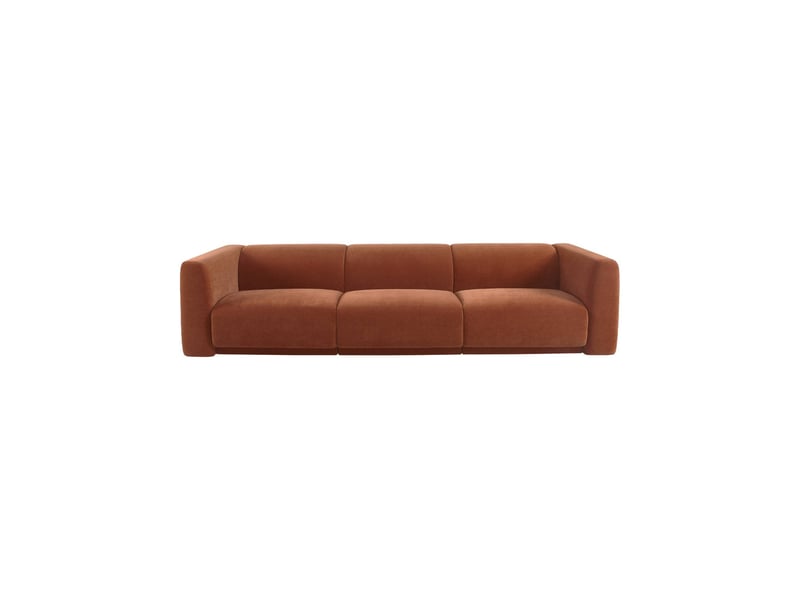 Canapé 4 places tissu terracotta - kosmo - Conforama B
