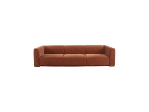 Canapé droit fixe 4 places Tissu rouge