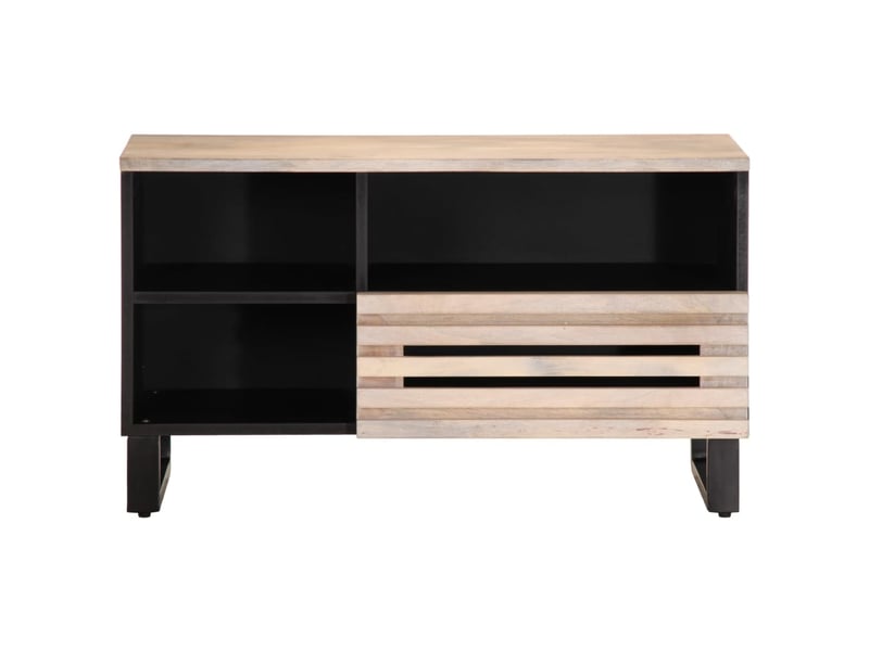  Meuble tv - banc tv - meuble de rangement 80x34x46 cm bois massif de manguier  - Conforama A