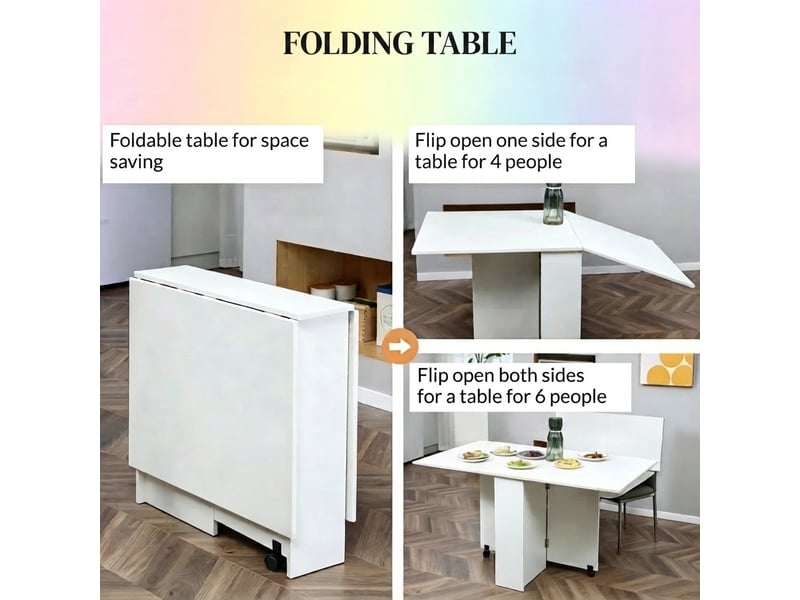  Table basse, roulettes, pliable, blanc cao-T5828P574081-conf-NEW - Conforama W