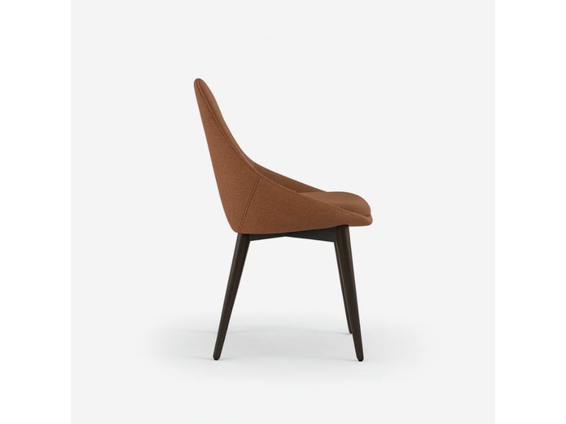Lot de 4 chaises de salle à manger rembourrées en tissu delphi - rouiller - Conforama E