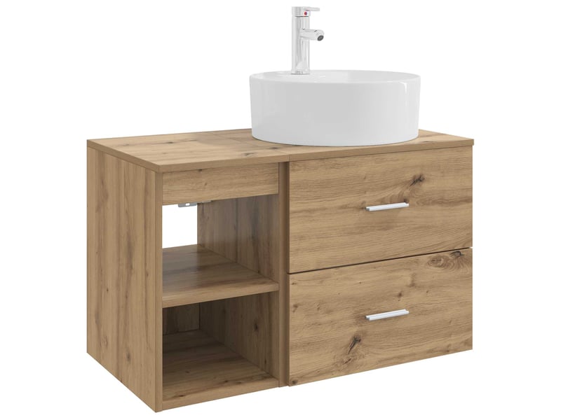 Ensemble de mobilier de salle de bain 2 pcs chêne artisanal shl1733 - Conforama A