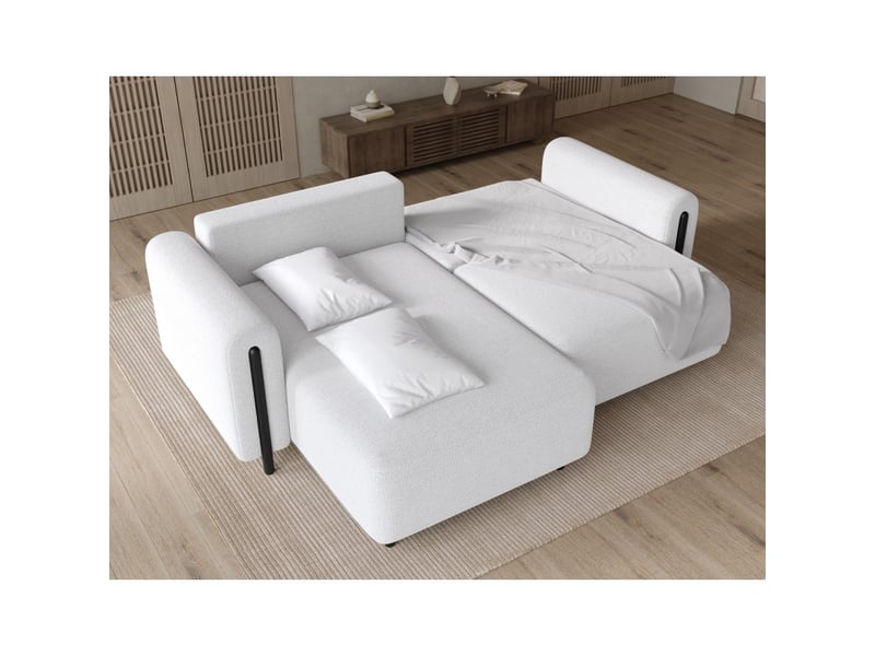 Canapé d'angle convertible arvessa blanc – angle gauche avec coffre - Conforama D