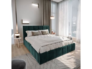 Lit coffre 140x200 cm <strong>MASSENO</strong>  <strong></strong> coloris vert