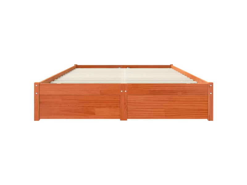  Lit double- lit adulte -  cadre de lit  marron 150 x 200 cm bois de pin massif  - Conforama C