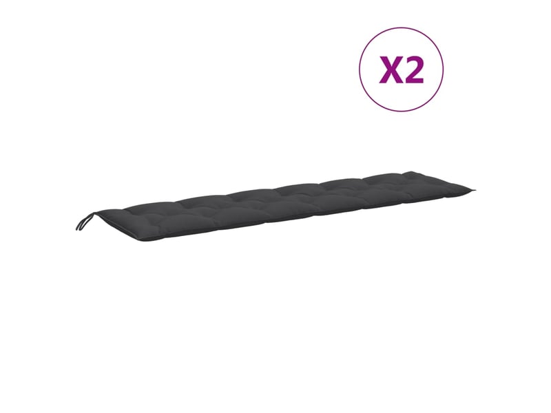  Lot de 2 coussins de banc de jardin, coussins d'assise anthracite mélangé tissu cf58621  - Conforama D