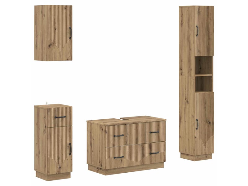  Ensemble de 4 pièces d'armoires de salle de bain hoorn cf63267  - Conforama A