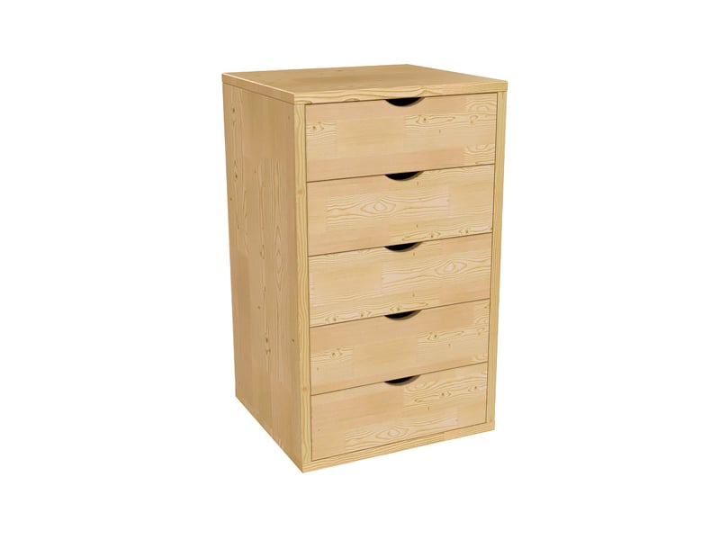  Caisson à tiroirs 5 en bois massif, miel BLOC5T-M - Conforama A