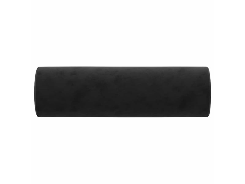  Lot de 2 coussins décoratifs noir ø15x50 cm velours cf60884  - Conforama D