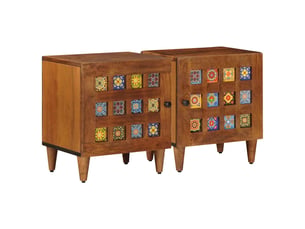 Table de chevet - cabinet de chevet - table de nuit 2 pc marron 40 x 33 x 46 cm