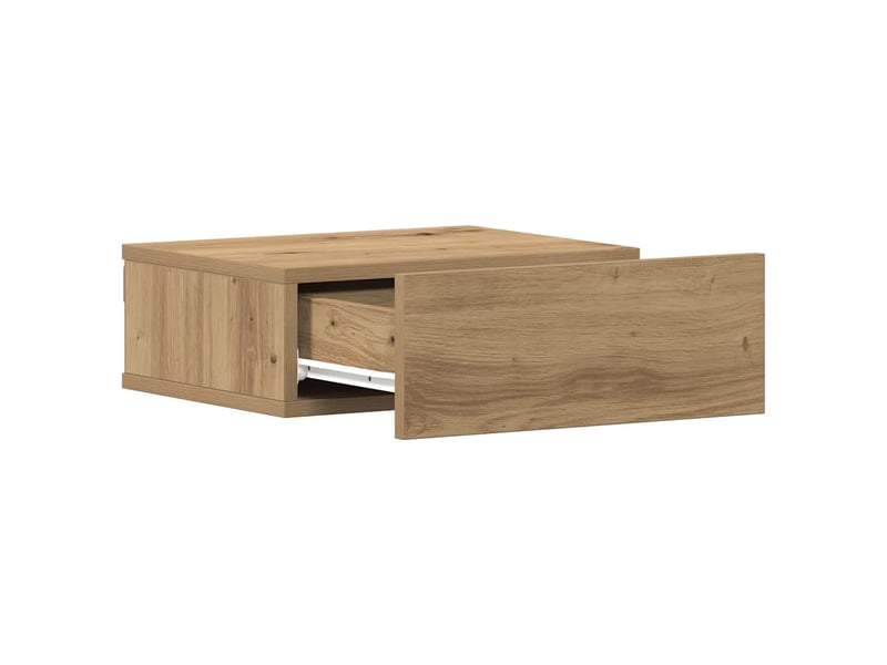  Table de chevet - cabinet de chevet - table de nuit flottante chêne artisanal bois d'ingénierie  - Conforama D