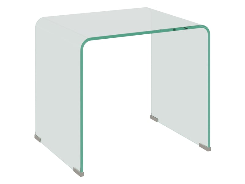  Table basse en verre table de salon rectangulaire design moderne en verre trempé avec bords arrondis transparent sûrs  - Conforama B