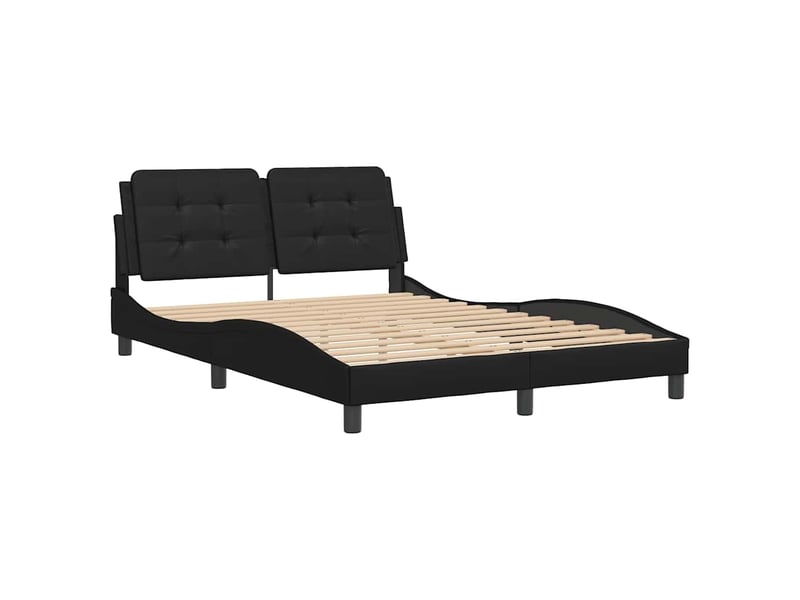  Lit double- lit adulte -  cadre de lit sans matelas zadar noir 120x200 cm similicuir  - Conforama B