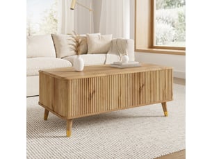 Table basse rectangulaire coloris naturel <strong></strong> <strong></strong> - 52 cmx97 cm