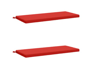 Lot de 2 coussins de banc, coussins d'assise soest 100 % polyester rouge cf57370