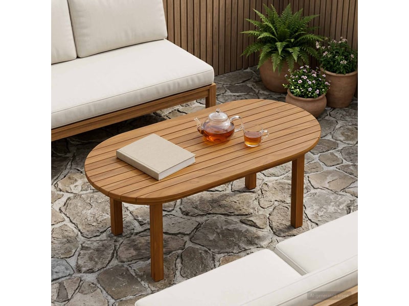  Vidaxl plateau de table 80 x 40 x 3,5 cm ovale bois de teck massif  - Conforama B