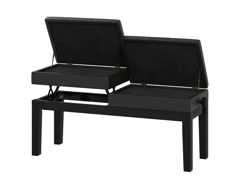  Banc de piano tabouret de piano réglable en hauteur avec espace de rangement, banc de piano pouvant supporter jusqu'à 220 kg, cuir artificiel, noir, F12-019V00BK - Conforama A