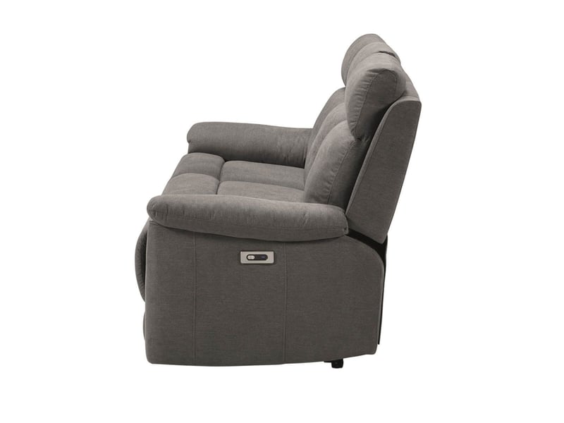  Canapé 3 places relax électrique tissu waterproof gris - briana BRIANA - Conforama D