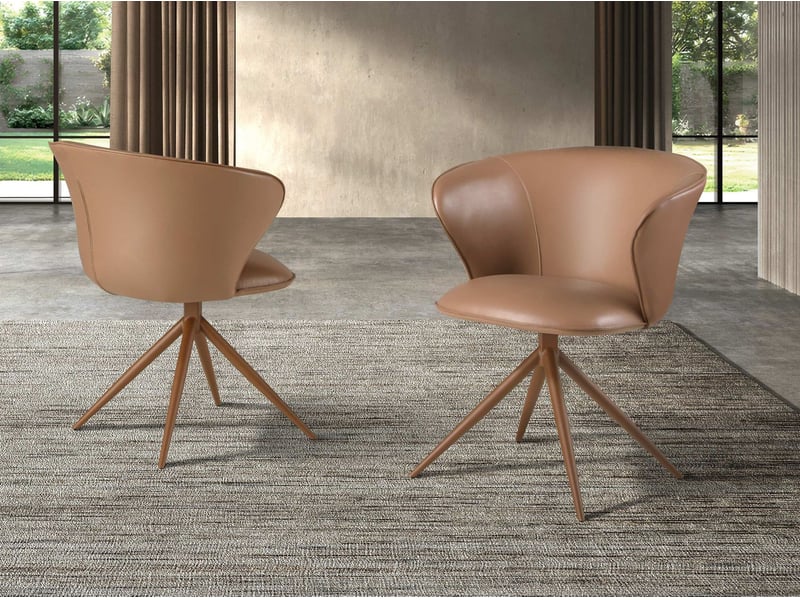 Chaise pivotante en similicuir camel 4201 - Conforama W