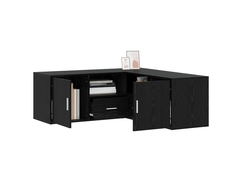 Meuble d'angle chêne noir 200x40x45 cm bois d'ingénierie  - Conforama C